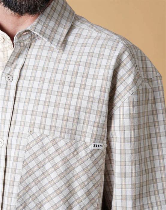 Elsk - Checked Mens Relaxed Skjorte - Earthtone Check
